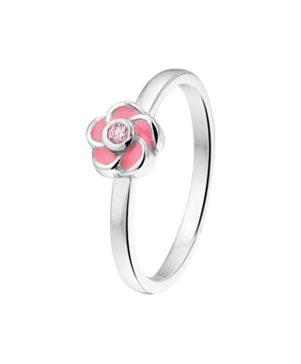 Zilver Gerhodineerde Kinderring bloem zirkonia 1329322 13.50 mm (43)