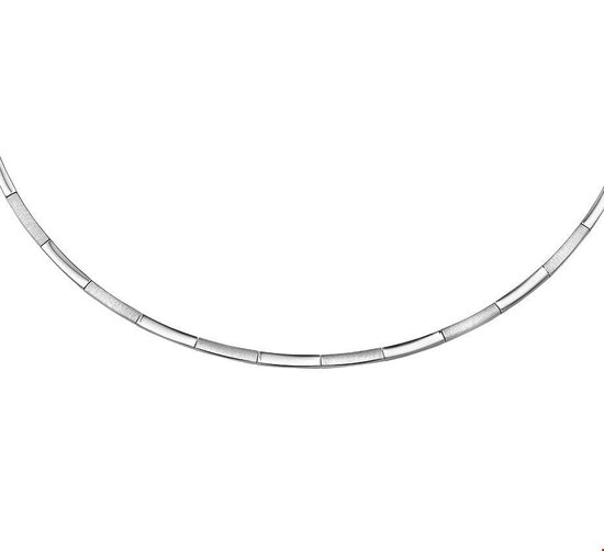 The Jewelry Collection Ketting Poli/mat 2,8 mm 43 cm - Zilver