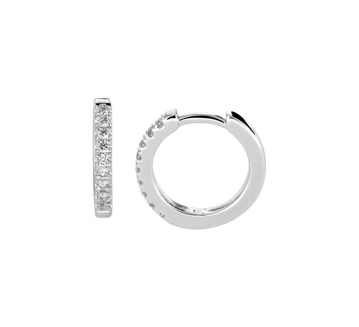 Witgouden Klapoorringen diamant 0.10ct (2x0.05ct) G SI 4105145