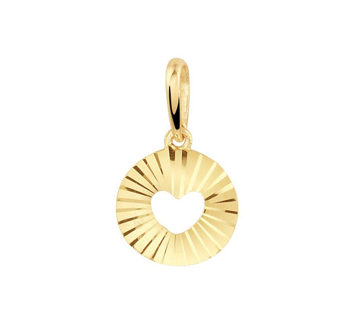 Hanger Hart Gediamanteerd 14K Geelgoud