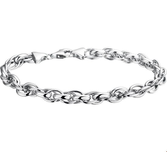 The Jewelry Collection Armband 6,5 mm 20 cm - Zilver Gerhodineerd
