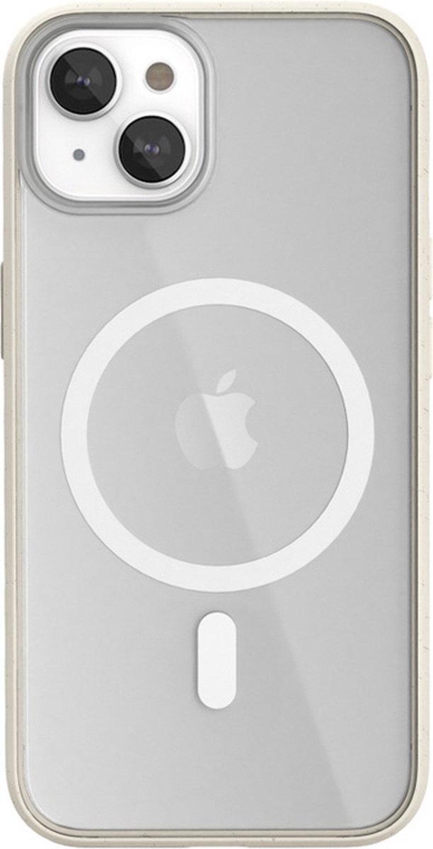 Woodcessories Clear Case Bio MagSafe - geschikt voor iPhone 14 - gemaakt van bio-materialen - geschikt voor MagSafe en draadloos laden - Offwhite-clear