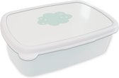 Broodtrommel Wit - Lunchbox - Brooddoos - Wolk - Sterretjes - Pastel - Kinderen - Baby - 18x12x6 cm - Volwassenen