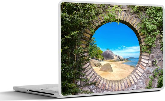 Laptop sticker - 12.3 inch - Zomer - Strand - Doorkijk - Tropical ...