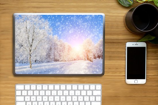 Autocollant pour ordinateur portable - 12,3 pouces - Neige - Soleil - Hiver - 30x22cm - Autocollants pour ordinateur portable - Skin pour ordinateur portable - Housse
