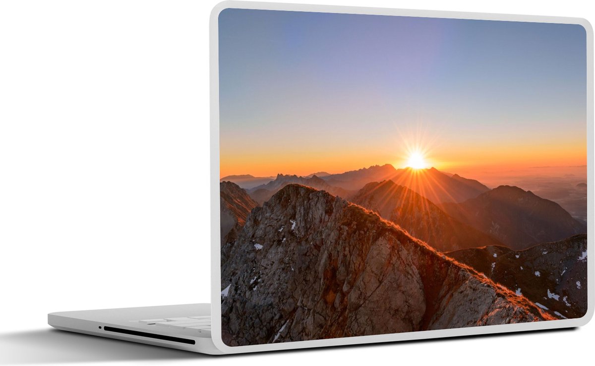 Laptop sticker - 17.3 inch - Berg - Landschap - Zon - 40x30cm - Laptopstickers - Laptop skin - Cover