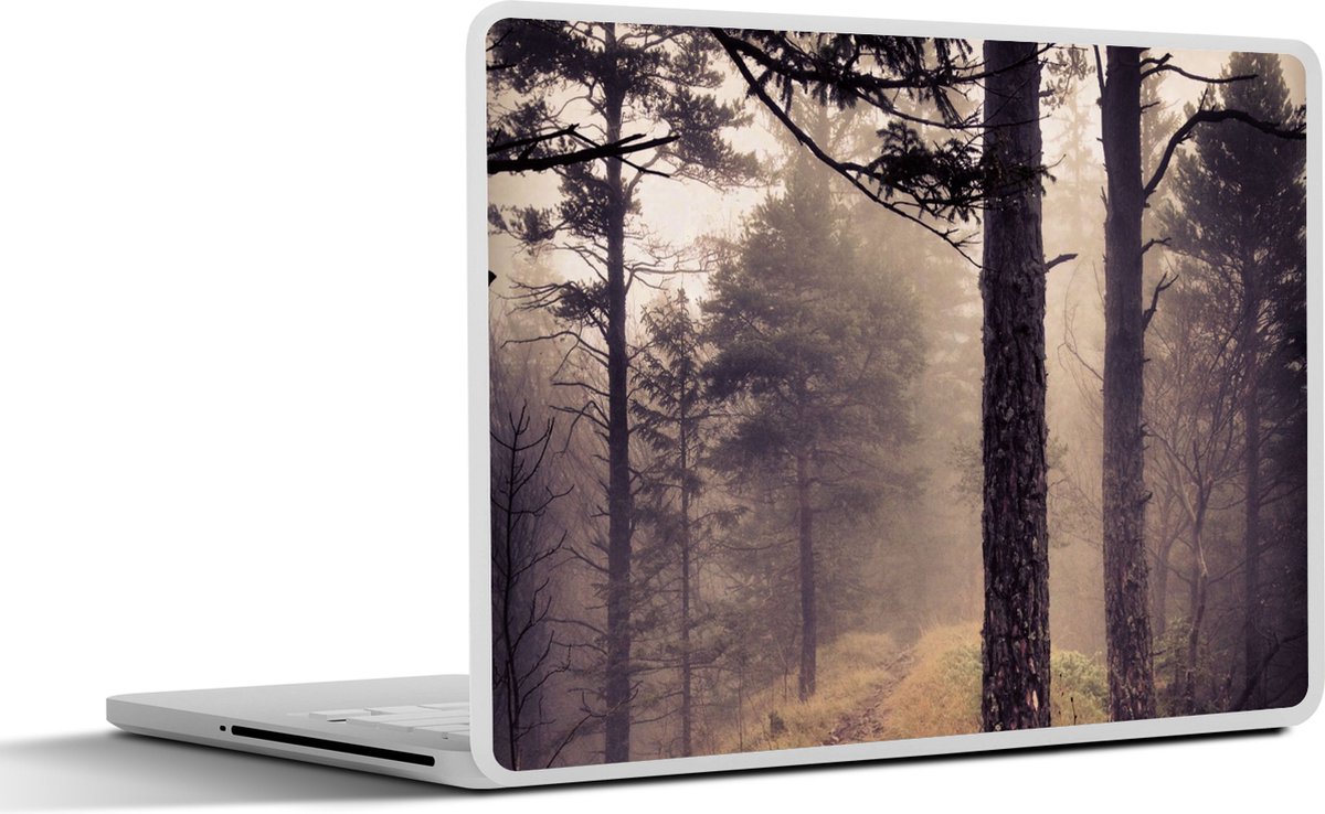 Laptop sticker - 17.3 inch - Mist - Herfst decoratie - Natuur - Bos - 40x30cm - Laptopstickers - Laptop skin - Cover