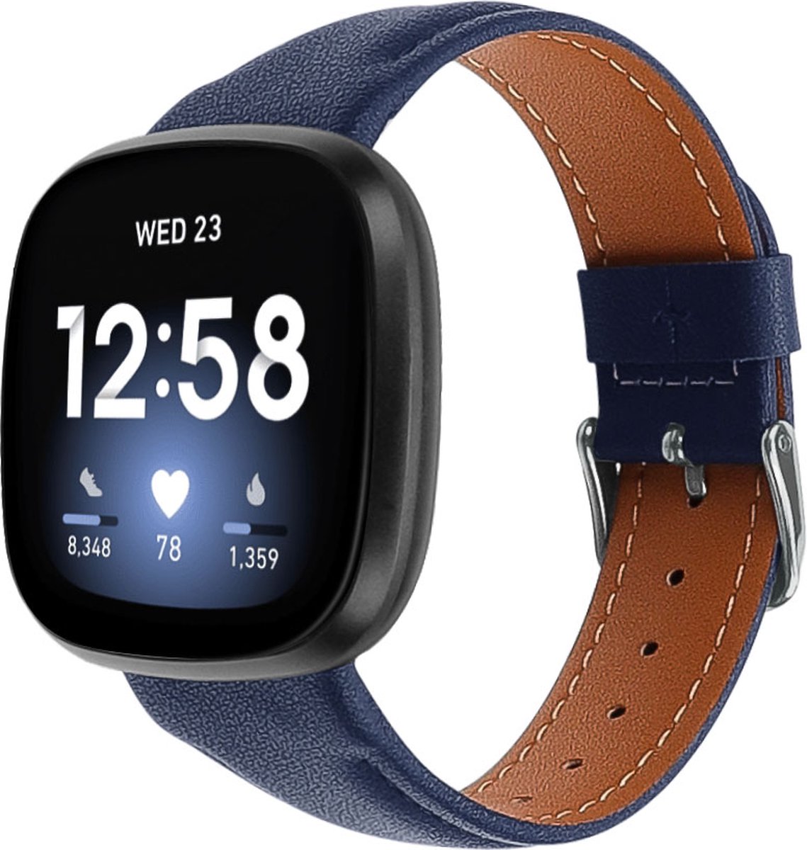 Bracelet en Cuir YONO adapté à Fitbit Versa 4 / Sense 2 - Bracelet en cuir  de