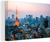 Tokyo Skyline toile 2cm 90x60 cm - Tirage photo sur toile (Décoration murale salon / chambre) / villes asiatiques Peintures sur toile