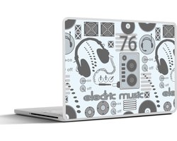 Laptop sticker - 13.3 inch - DJ - Koptelefoon - Vintage - Tekening - Design - 31x22,5cm - Laptopstickers - Laptop skin - Cover