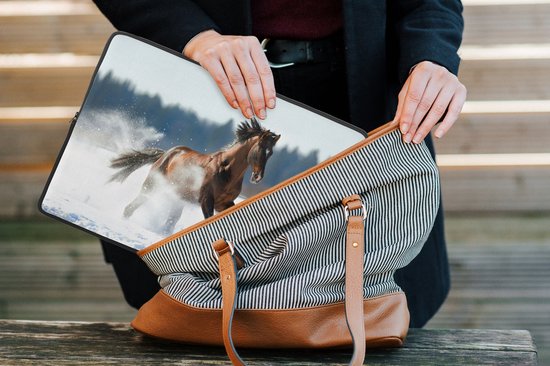 Housse ordinateur 13 pouces - Cheval - Neige - Hiver - Housse ordinateur