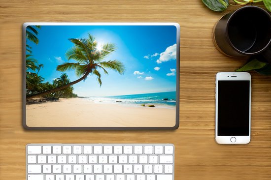 Sticker ordinateur portable - 12,3 pouces - Plage - Mer - Soleil - Palmier