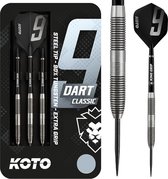 KOTO 9-Dart Classic 90% - Fléchettes à fléchettes - 22 grammes - Fléchettes en tungstène - 3 flèches - Jeu de fléchettes - Avec étui à fléchettes