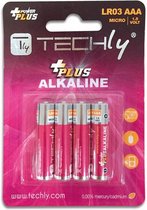 Techly IBT-KAP-LR03T, Batterie à usage unique, AAA, Alcaline, 1,5 V, 4 pièce(s), Cd (cadmium), Hg (mercure)