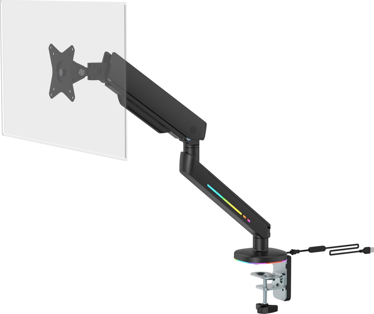 Deltaco Gaming - Monitor Arm - Voor 17 tot 32 inch Monitor - Past op Curved Monitor - Zwart