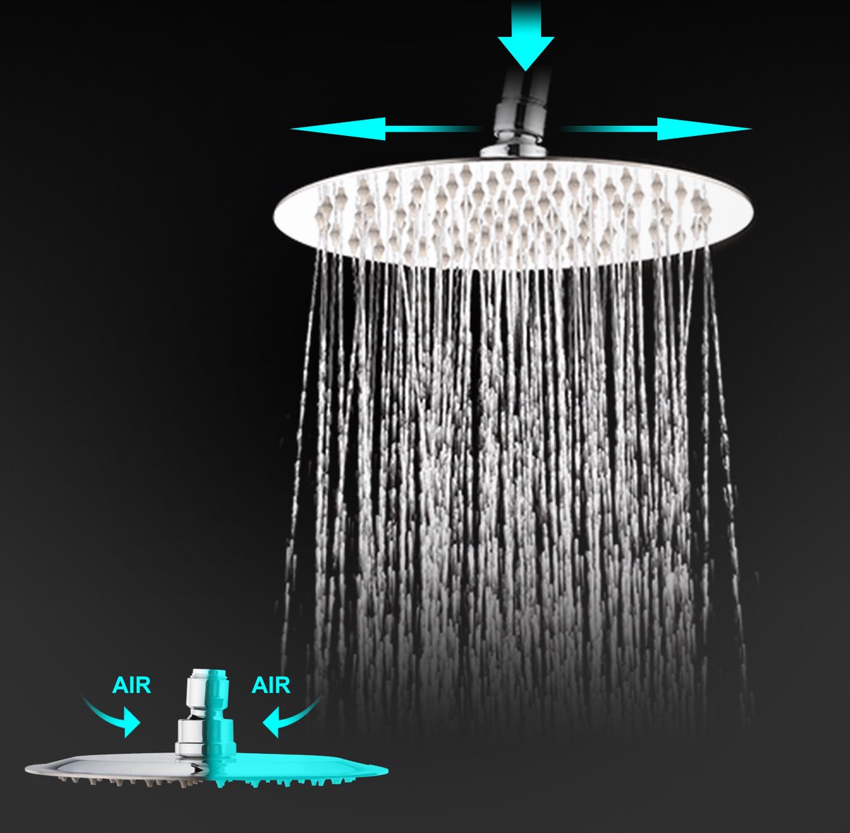 Regendouchekop Hoofddouche Douchekop Roestvrij Staal Regen Douchekop