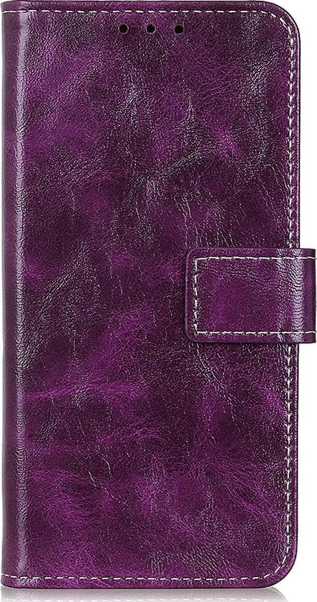 Mobigear Telefoonhoesje geschikt voor Motorola Edge 30 Neo Hoesje | Mobigear Basic Bookcase Portemonnee | Pasjeshouder voor 3 Pasjes | Telefoonhoesje voor Pinpas / OV Kaart / Rijbewijs - Paars