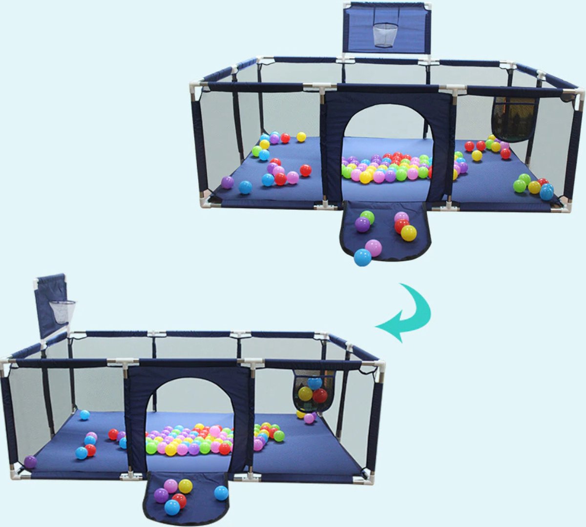 Imbaby Grondbox Baby Speelbox Playpen Kruipbox Blauw 180 x