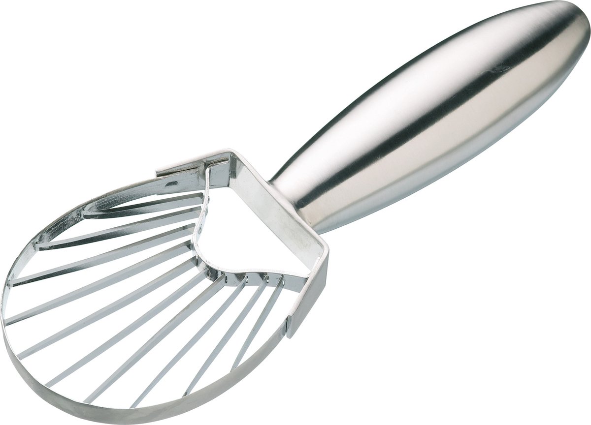 MasterClass Roestvrij stalen Avocadosnijder en -schep - 18 cm (7") Zilver