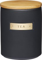 Pot de conservation à thé hermétique MasterClass en faïence et laiton - 1 litre