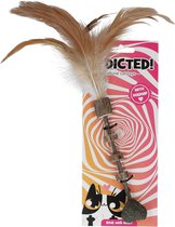 Addicted Stick with heart and feathers - Kattenspeeltje - Kattenspeelgoed - Veertjes - Met Madnip - Met kattenkruid - Hout