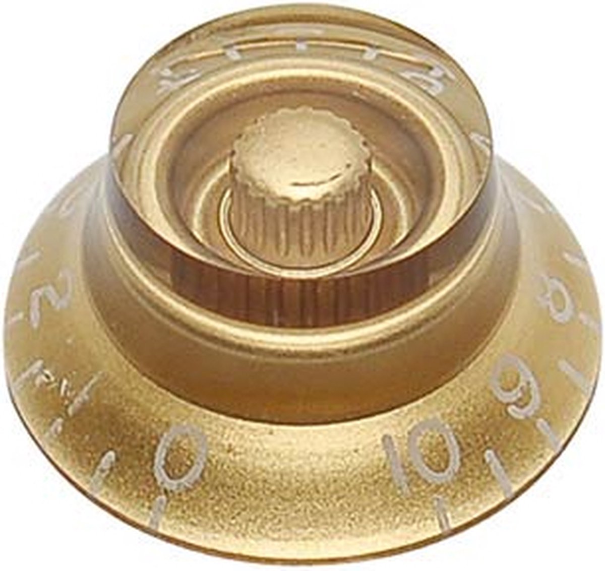 bell knob, lefty, transparent gold