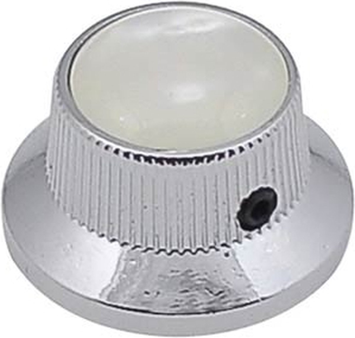 bell knob with pearloid inlay, chrome