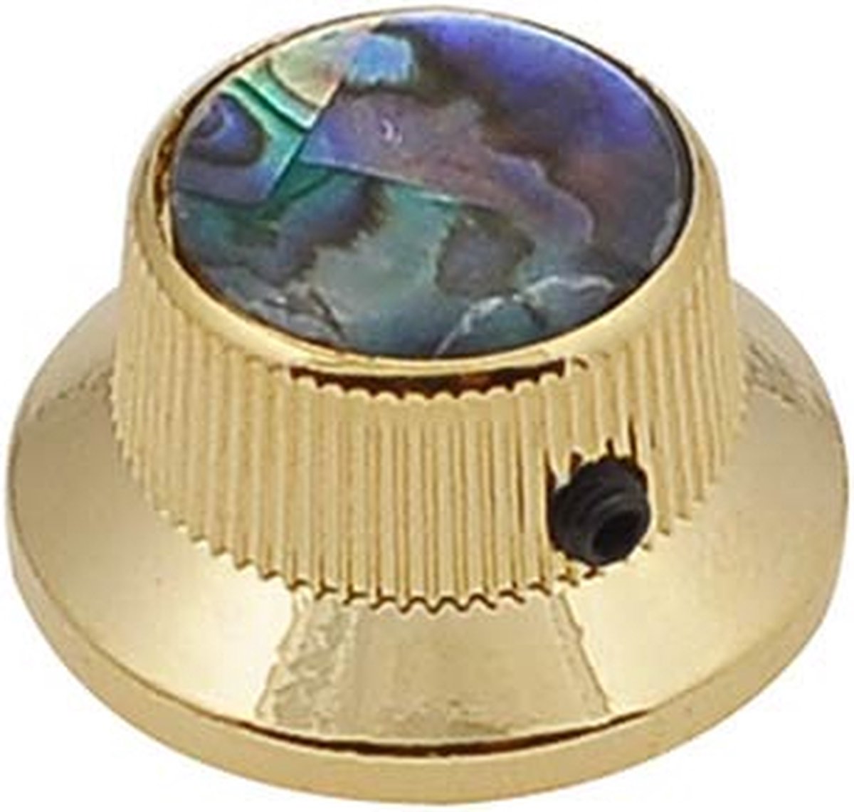 bell knob with abalone inlay, gold
