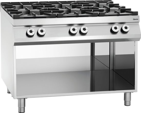 Gasfornuis - 6-Branders - OO - Bartscher 2951121 - Horeca & Professioneel