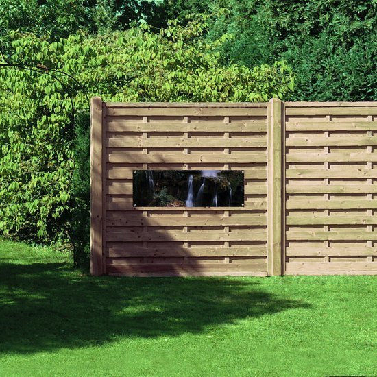 WallClassics - Poster de Jardin - Chutes d'eau dans la Nature - 120x40 cm Photo sur Poster de Jardin (décoration murale pour l'extérieur et l'intérieur)