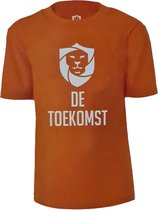 Oranje kinder T-shirt met tekst ''De toekomst''- Oranje / Wit - Katoen - Maat 110 / 116 - Kinderen - Leeuwinnen - Voetbal - Feest - Nederlands elftal - Koningsdag - Holland - Nederland