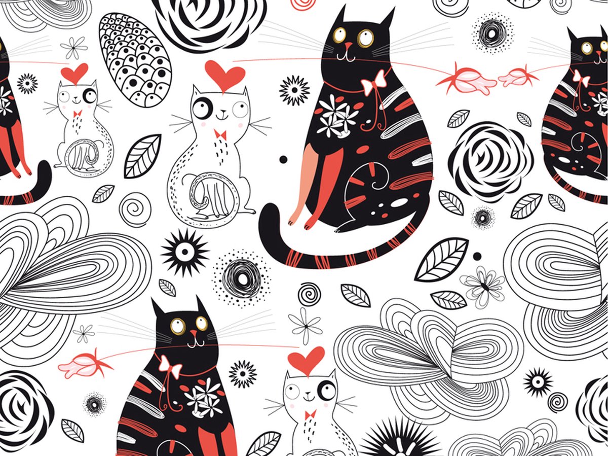 Fotobehang - Katten in de liefde.