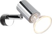 Trio leuchten - LED Wandlamp - Wandverlichting - GU10 Fitting - Spatwaterdicht IP44 - Rond - Chroom - Aluminium