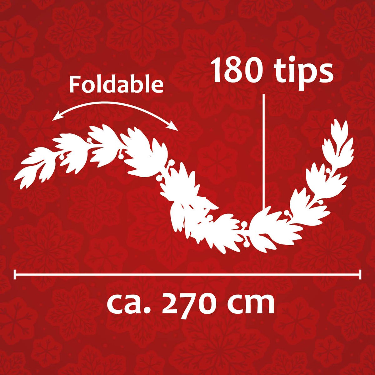 Christmas Gifts Kerstslinger - Kunststof Dennenslinger - Garland Groen - 270 CM – foto 7