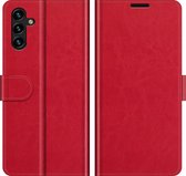 Samsung Galaxy A04s Hoesje - MobyDefend Wallet Book Case (Sluiting Achterkant) - Rood - GSM Hoesje - Telefoonhoesje Geschikt Voor Samsung Galaxy A04s