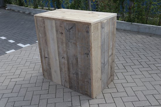 Balie “Roma basic” van Gebruikt steigerhout – Steigerhouten bar – Toog van hout – 100cm