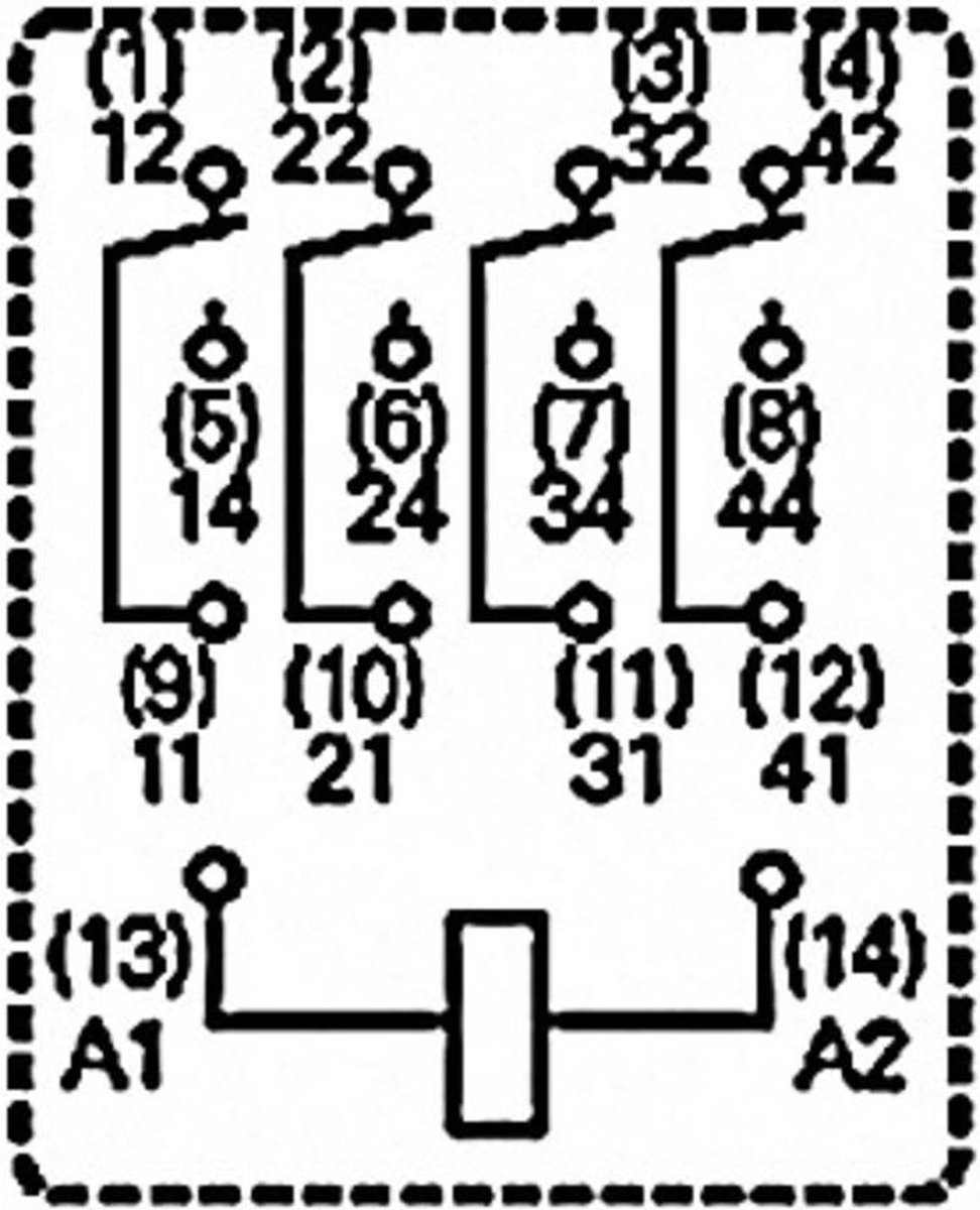 TE Connectivity PT570524 Miniatuurrelais 24 V/AC 6 A 4x wisselcontact 1 stuk(s)