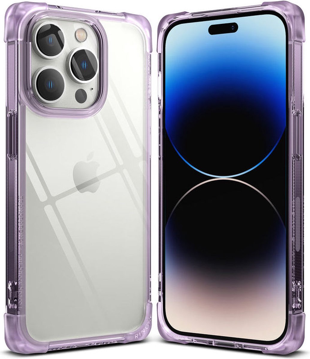 Ringke Fusion Bumper Hoesje Geschikt voor Apple iPhone 14 Pro Transparant Paars