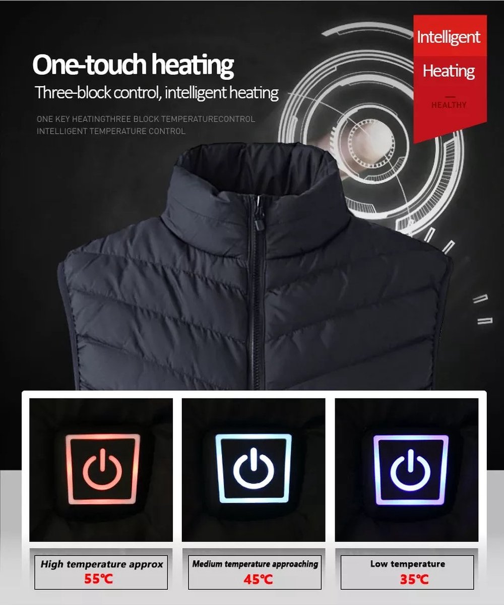 METAHUB verwarmde bodywarmer - verwarmd vest - warmte vest - elektrisch verwarmd vest - verwarmde kleding - verwarmde jas - thermo vest