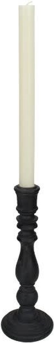 Kandelaar Polyresin - Zwart - 24 x 8,5 x 8,5