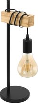 EGLO Townshend Tafellamp - E27 - 50 cm - Zwart/Bruin