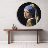 Wanddecoratie / Schilderij / Poster / Doek / Schilderstuk / Muurdecoratie / Fotokunst / Tafereel Meisje met de parel - Johannes Vermeer (rond) gedrukt op Geborsteld aluminium