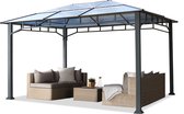 Tuinpaviljoen 3x4 m aluminium frame polycarbonaat dak ca. 8 mm paviljoen tuintent zonder zijwanden