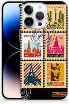 GSM Hoesje Geschikt voor iPhone 14 Pro Max Trendy Telefoonhoesjes Postzegels