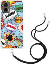 Motorola Edge 30 Neo Hoesje met Koord Comic - Designed by Cazy