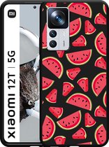 Xiaomi 12T / 12T Pro Hoesje Zwart Watermeloen - Designed by Cazy