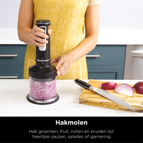 Ninja 3-in-1 Multifunctionele Mixer Set - Staafmixer - Handmixer - Hakmolen - 850 Watt - 700 ml - RVS - CI100EU van Ninja — afbeelding 5
