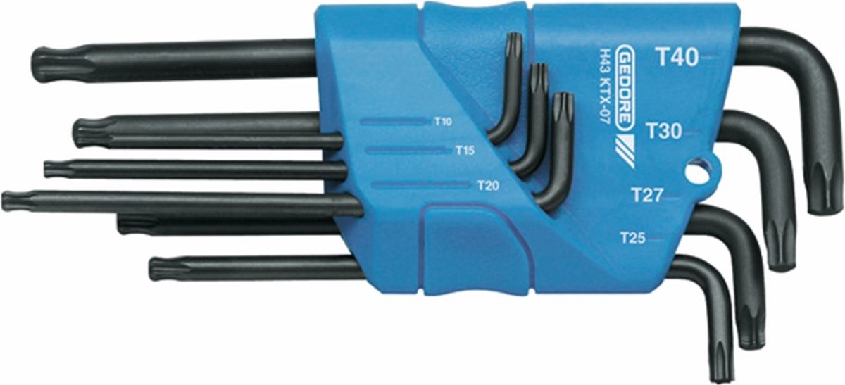Gedore H 43 KTX-07 7-delige Stiftsleutelset voor inwendige TORX schroeven - T10-T40 - 1531441