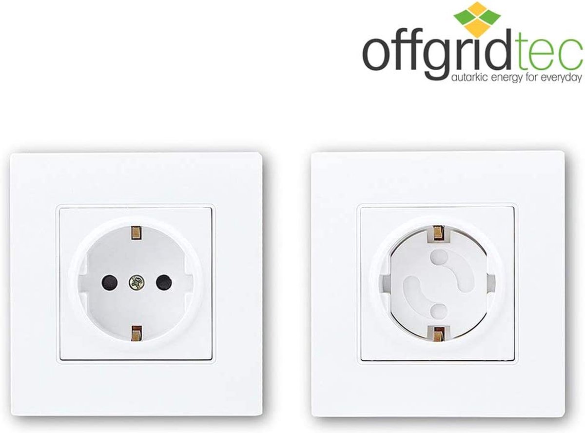 Offgridtec Kinderbeveiliging, stopcontact met veilig 2-weg draaimechanisme, stopcontactafdekking, sterke lijm, voorkomt ongelukken en elektrische schokken, compatibel met standaard Duitse stekkers, 20