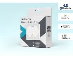 Arisenn® - Bluetooth SmartTag - GPS Tracker Keyfinder - Bluetooth 4.0 - gratis mobiele app - nooit meer sleutels of waardevolle spullen kwijtraken - keyfinder - sleutelvinder - airtag - bluetooth tag - smart tag - Wit